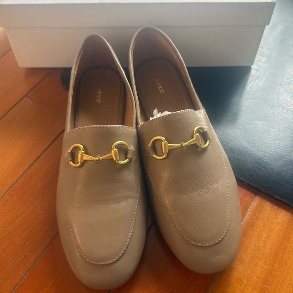 Quince taupe horsebit loafer size 9